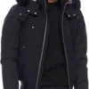 Navy Moose Knuckles winter down jacket.