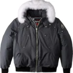 Moose Knuckles navy winter down jacket.