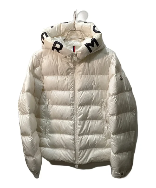 Moncler winter down jacket with logo brim.