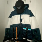 Moncler Maya down jacket for winter warmth.