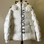 Moncler winter down jacket with logo detail.