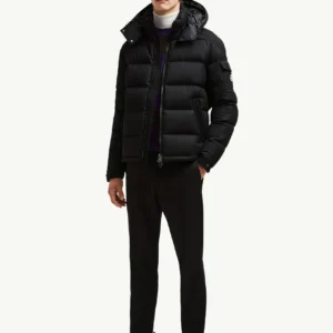 Moncler winter down jacket with logo detail.