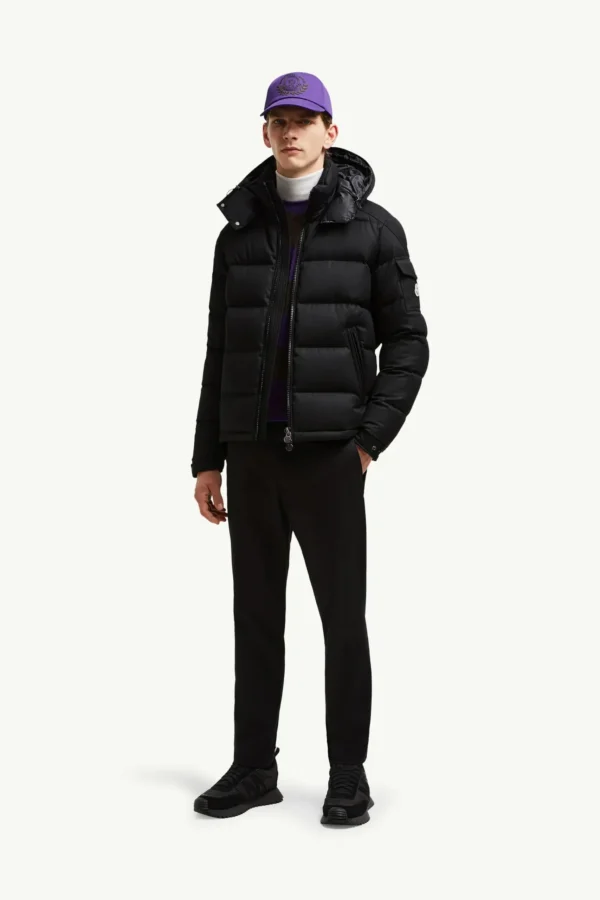 Moncler winter down jacket with logo detail.